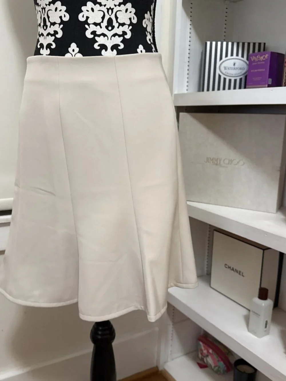 New Ann Taylor Size 4 Winter Bone Flared Skirt Lined Women’s Classic Office